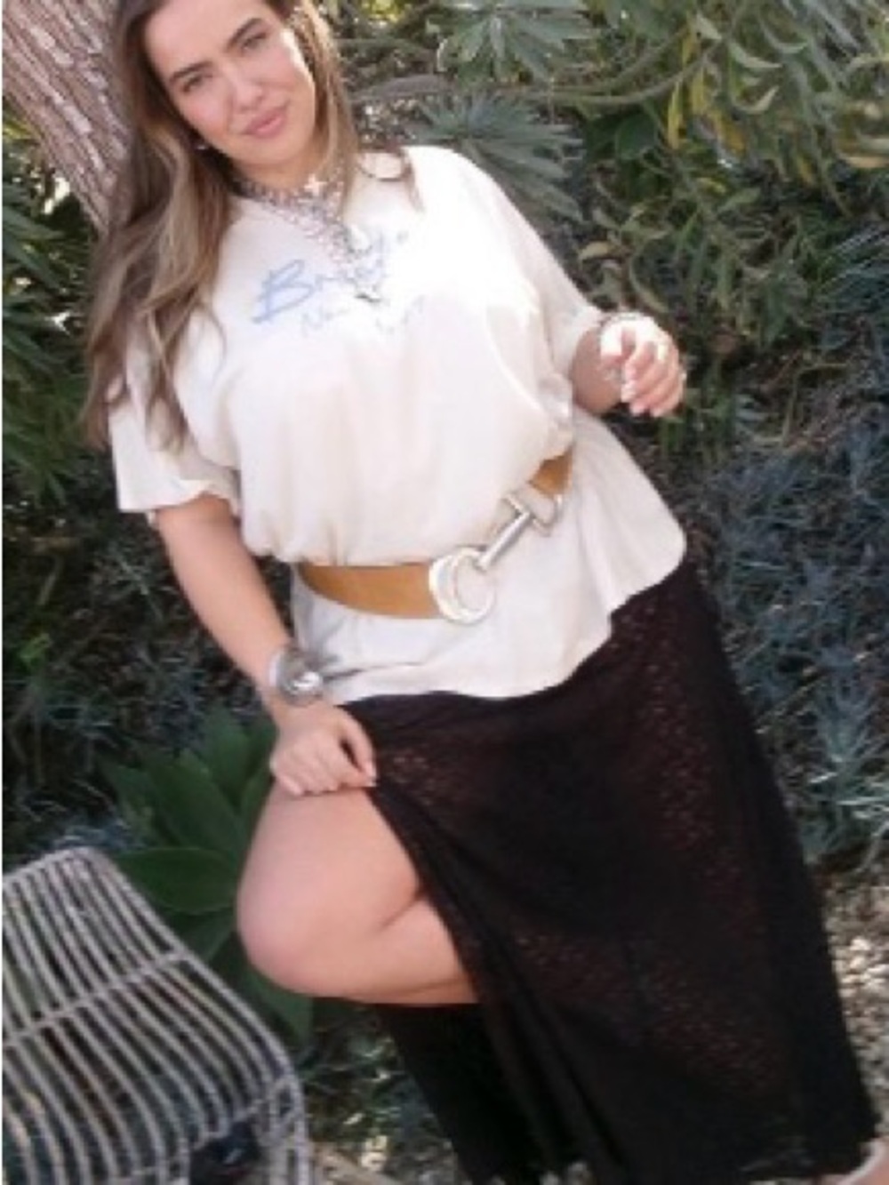 Black Lace Maxi Skirt - Women